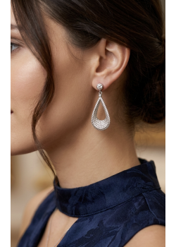 Sallantılı Damla Motif Gümüş Küpe