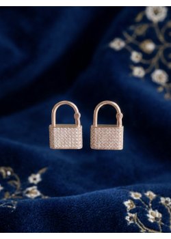 Kilit Motif İçe Çıtçıt Kilitli Gümüş Küpe