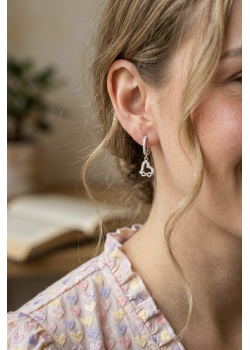 Kalp ve Sonsuzluk Motif Gümüş Mini Küpe 