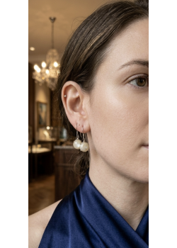 Rutil Kuvars Taşlı Gümüş Sallantılı Küpe