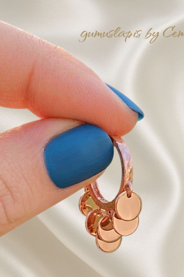 Çoklu Yuvarlak Motif Taşsız Gümüş Halka Küpe