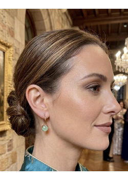 Kalsedon Taşlı Gümüş Halka Küpe