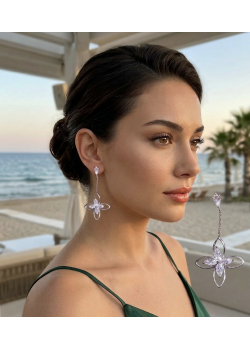 Takma Yeri Gümüş Diğer Yerleri Çelik Taşlı Küpe Çifti 