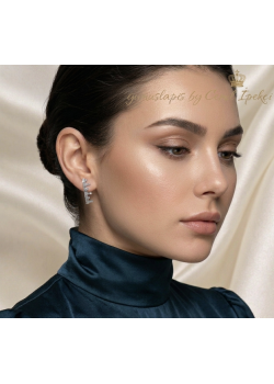 Çubuk Motif Vidalı Gümüş Küpe