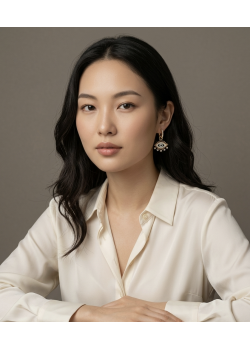 Küçük Boy Göz Motif Gümüş Küpe Çifti