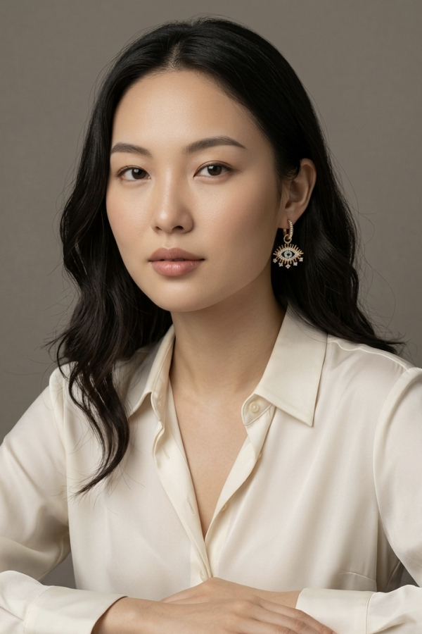 Küçük Boy Göz Motif Gümüş Küpe Çifti