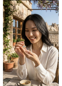 Küçük Boy Göz Motif Gümüş Küpe Çifti