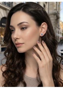 Kütle Nazar Boncuklu Küçük Boy Gümüş Küpe Çifti 