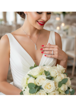 Laboratuvar Pırlantası Taşlı Yan Baget Kesim Gümüş Set