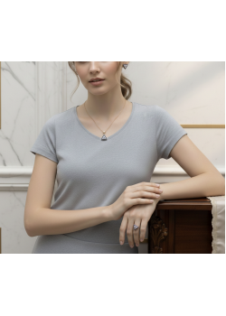 Üçgen Motif Nazar Boncuklu Gümüş Set