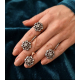 Çiçek Motif Elmas Montür Gümüş Set Çiçek Motif Elmas Montür Gümüş Set
