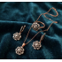 Çiçek Motif Elmas Montür Gümüş Set