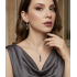 Koyu Peridot Taşlı Gümüş Set 