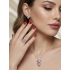 Morganit Taşlı Taç ve Kalp Motif Gümüş Set