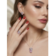 Morganit Taşlı Taç ve Kalp Motif Gümüş Set