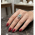 Ortası Peridot Taşlı Oval Gümüş Yüzük