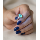 Lab Paraiba Turmalin Taşlı Damla Motif Gümüş Yüzük