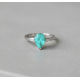 Lab Paraiba Turmalin Taşlı Damla Motif Gümüş Yüzük