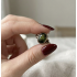 Oval Peridot Taşlı Eskitme Gümüş Yüzük