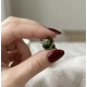 Oval Peridot Taşlı Eskitme Gümüş Yüzük