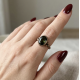 Oval Peridot Taşlı Eskitme Gümüş Yüzük