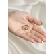 Lab Topaz Taşlı Damla Motif Mini Gümüş Yüzük