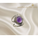 Ametist Taşlı Kenarları İşlemeli Gümüş Yüzük