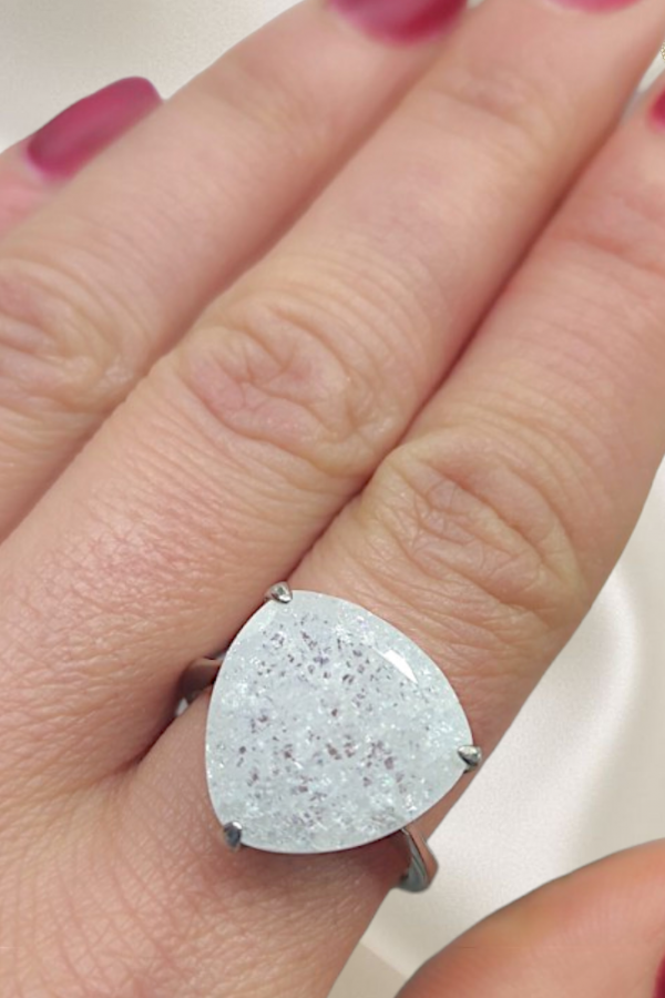 Dağ Kristali Taşlı Gümüş Yüzük