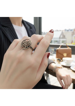 Triskele Sembolü Taşsız Eskitme Gümüş Yüzük