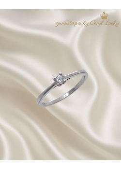 Mini Tektaş Gümüş Yüzük