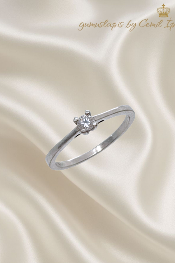 Mini Tektaş Gümüş Yüzük