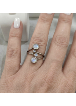 Aytaşı Taşları ile Süslü Gümüş Mini Yüzük