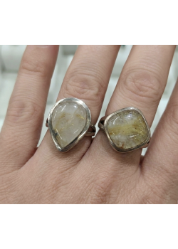 Rutil Kuvars Taşlı Gümüş Yüzük Serisi