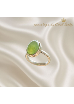 Peridot Taşlı Gümüş Tektaş Yüzük