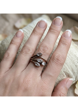 Açık Pembe Kuvars Taşlı Gümüş Yüzük