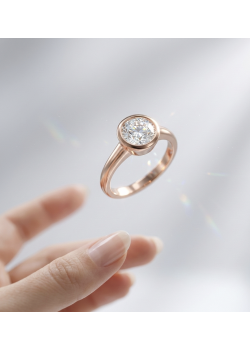 Yuvarlak Taşlı Yüksek Model Gümüş Yüzük