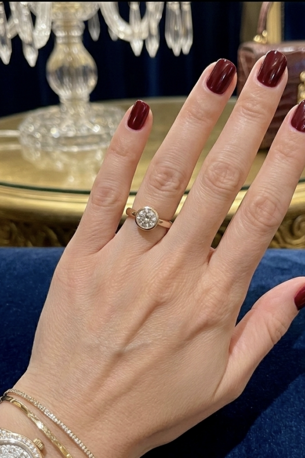 Yuvarlak Taşlı Yüksek Model Gümüş Yüzük