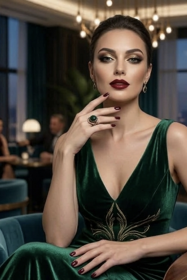 Koyu Yeşil Akik Taşlı Gümüş Yüzük