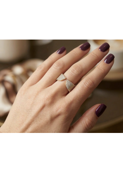 Üstü Açık Uçları Sivri Motif Gümüş Yüzük