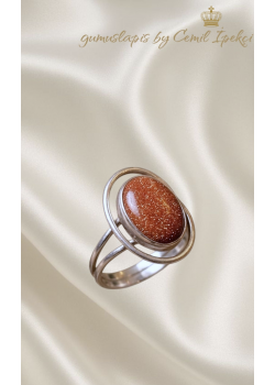 Yıldız Taşı Taşlı Oval Motif Gümüş Yüzük