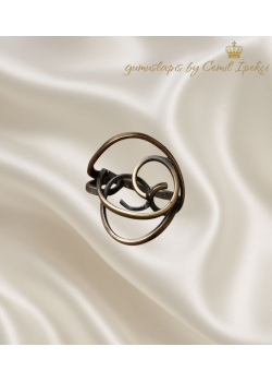 Asimetrik Model İki Renkli Taşsız Gümüş Yüzük