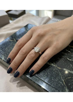 Tek Baget Taşlı Yüksek Motif Gümüş Yüzük