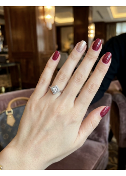 Kare Motif Elmas Montür Gümüş Mini Yüzük