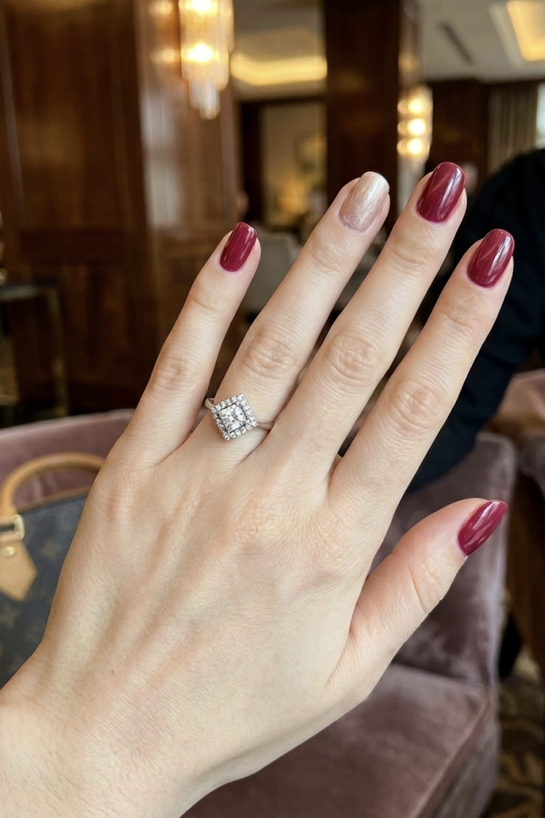 Kare Motif Elmas Montür Gümüş Mini Yüzük