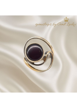 Koyu Renk Akik Taşlı İki Renkli Gümüş Yüzük