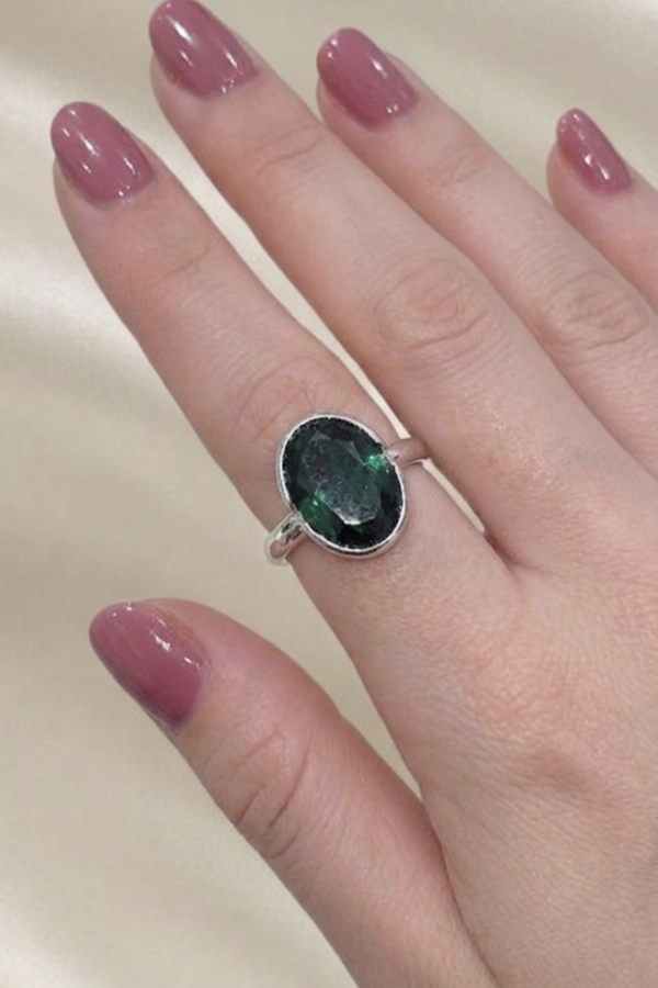 Peridot ve Lab Topaz Taşlı Gümüş Yüzük Serisi