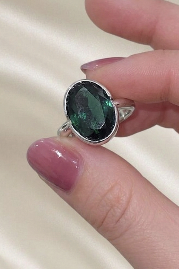Peridot ve Lab Topaz Taşlı Gümüş Yüzük Serisi