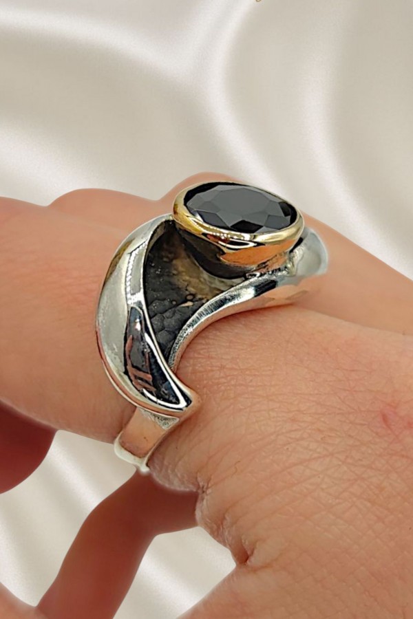 Onix Taşlı Gümüş Yüzük 
