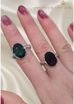 Peridot ve Lab Topaz Taşlı Gümüş Yüzük Serisi