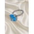 Lab Topaz Taşlı Yüksek Motif Gümüş Yüzük